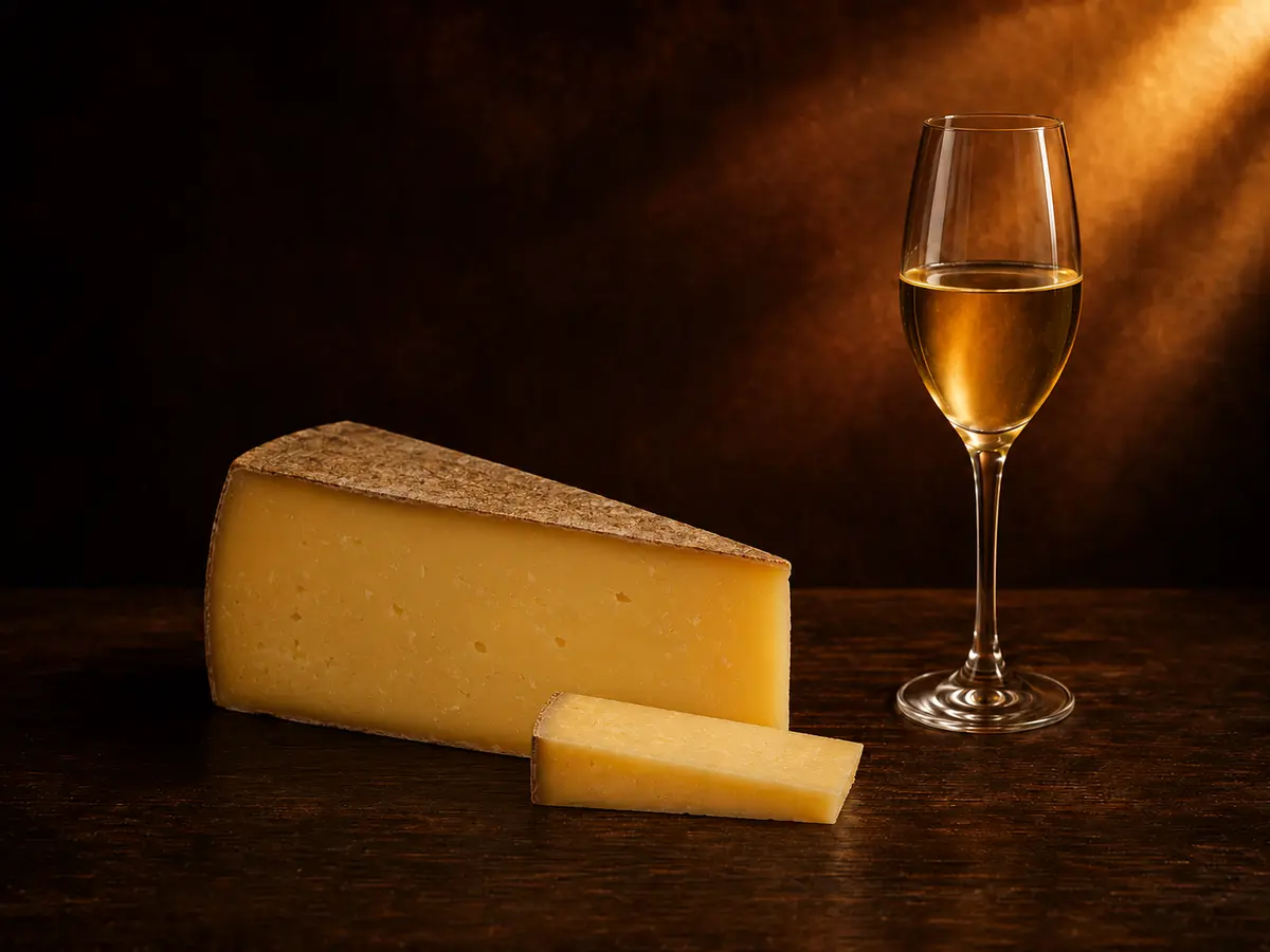 Comté affiné et verre de Savagnin du Jura