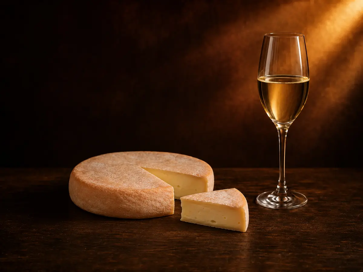 Reblochon de Savoie et verre de Roussette de Savoie